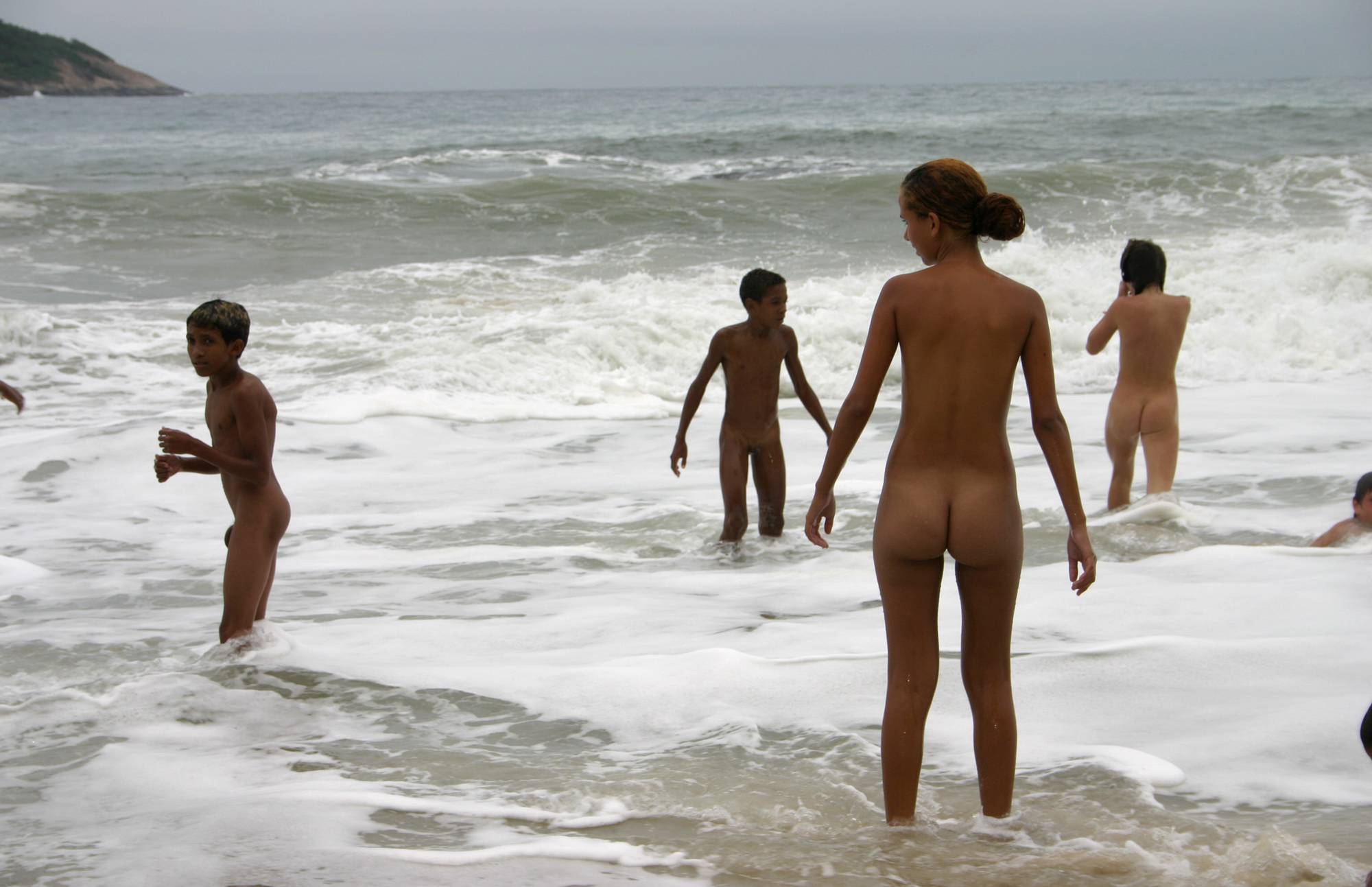 Nudist Photos Brazilian Shoreline Splash - 1