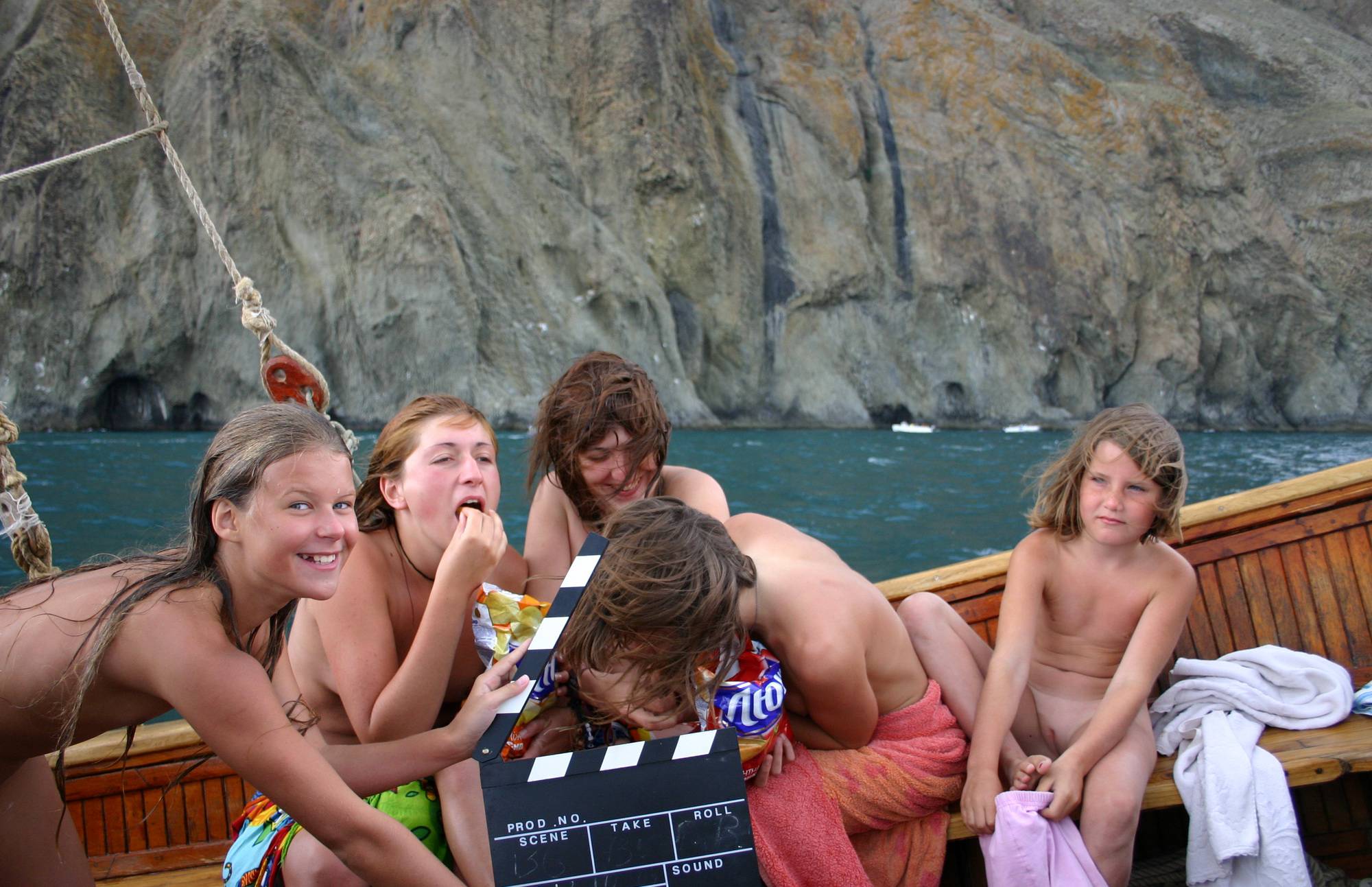 Group Snacking on Boat - 2