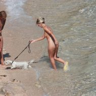 Nudist Beach Family Dog