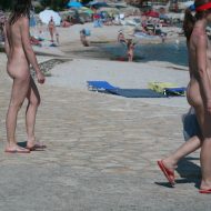 Nudist Beach Pedestrians